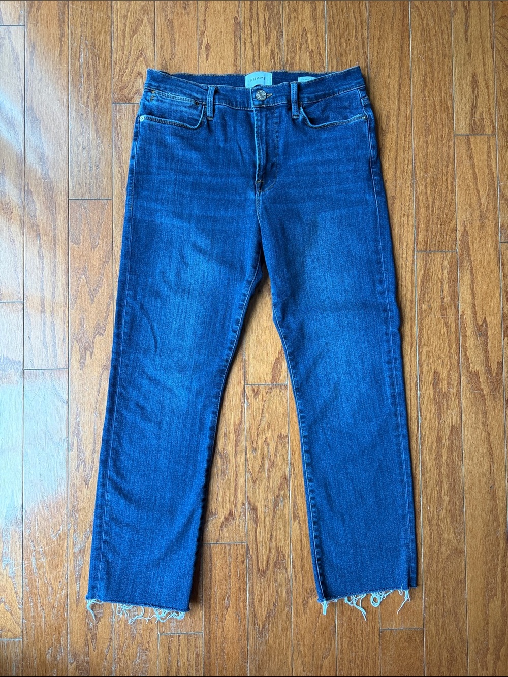 Frame Denim Le High Straight Raw-Hem Jeans